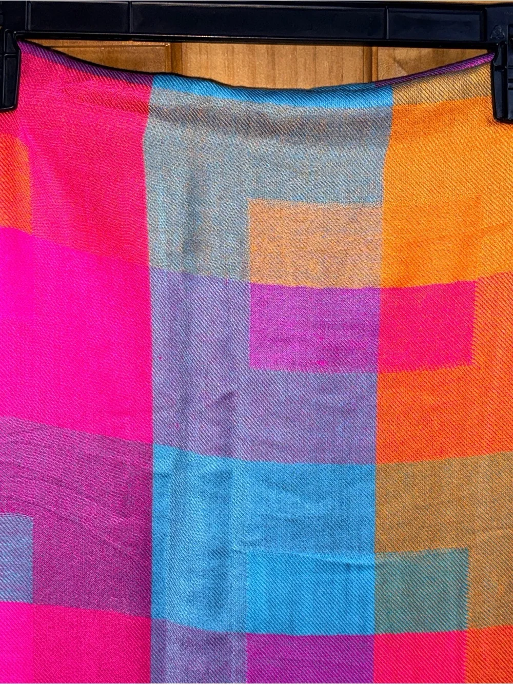 NWOT Mendes Pashmina Multicolor Colorblock Woven Fringe Scarf-28”x78-EC